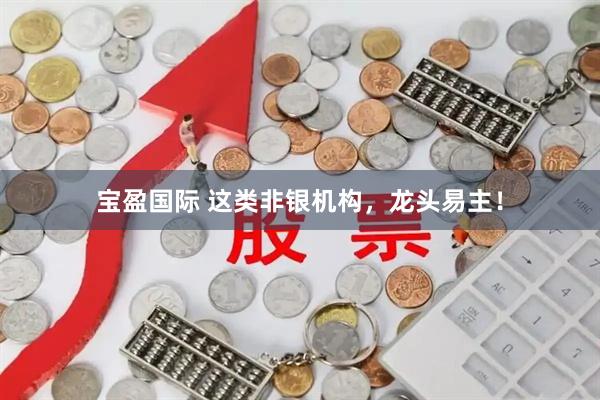 宝盈国际 这类非银机构，龙头易主！