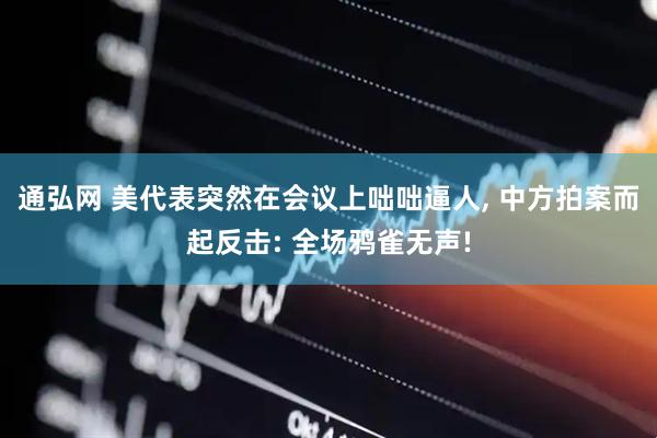 通弘网 美代表突然在会议上咄咄逼人, 中方拍案而起反击: 全场鸦雀无声!