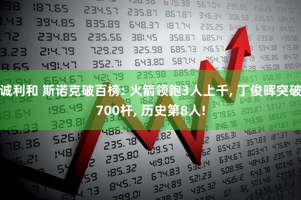 诚利和 斯诺克破百榜: 火箭领跑3人上千, 丁俊晖突破700杆, 历史第8人!
