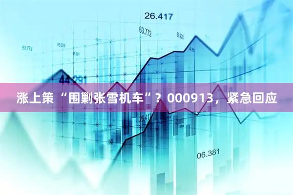 涨上策 “围剿张雪机车”?000913,紧急回应